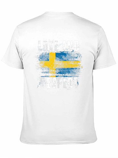 Sweden Flag Love & Respect Graphic T-Shirt