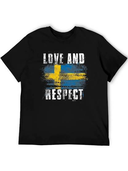 Sweden Flag Love & Respect Graphic T-Shirt
