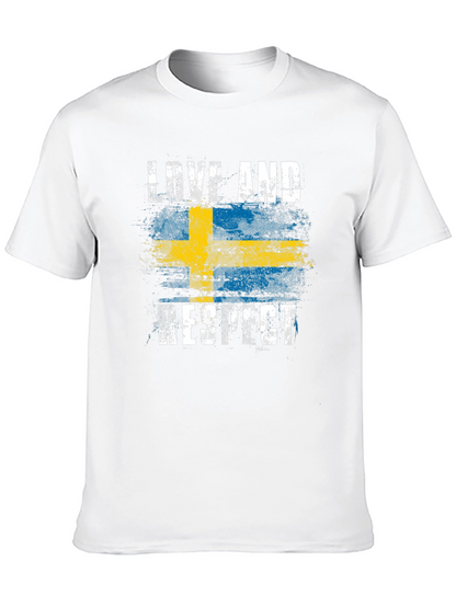 Sweden Flag Love & Respect Graphic T-Shirt
