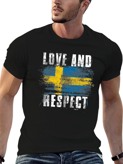 Sweden Flag Love & Respect Graphic T-Shirt