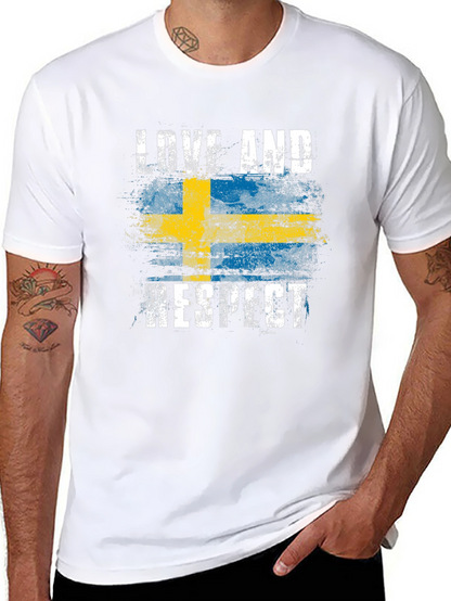 Sweden Flag Love & Respect Graphic T-Shirt