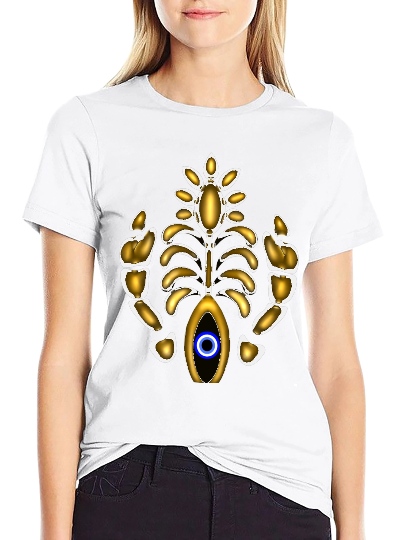 Eye-Catching Metallic Ribcage Graphic Tee