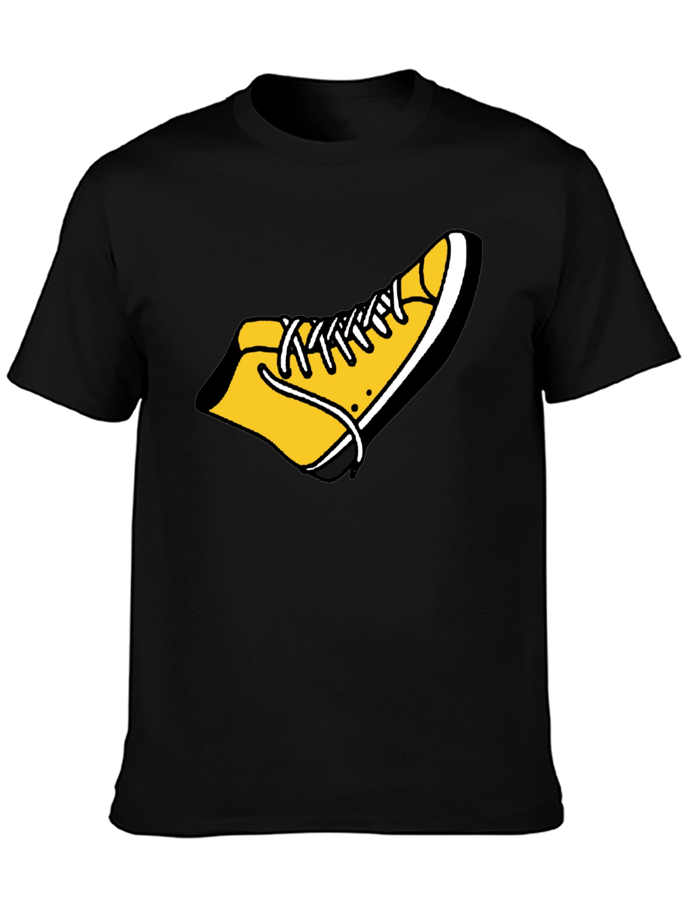 Shoe Graphic Tee - Funky Black Cotton T-Shirt