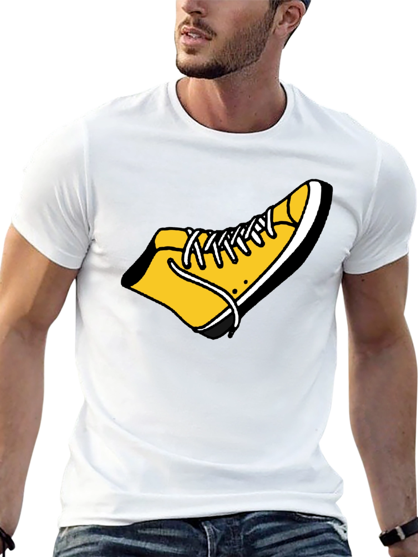 Shoe Graphic Tee - Funky Black Cotton T-Shirt