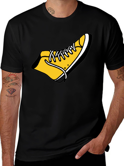 Shoe Graphic Tee - Funky Black Cotton T-Shirt