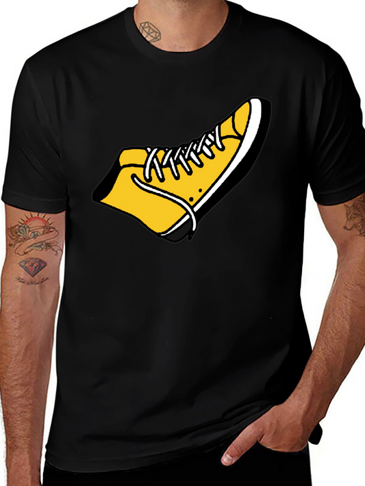 Shoe Graphic Tee - Funky Black Cotton T-Shirt