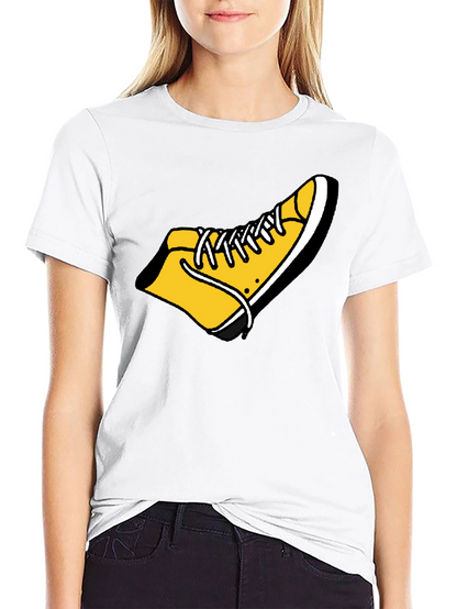 Shoe Graphic Tee - Funky Black Cotton T-Shirt