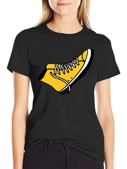 Shoe Graphic Tee - Funky Black Cotton T-Shirt