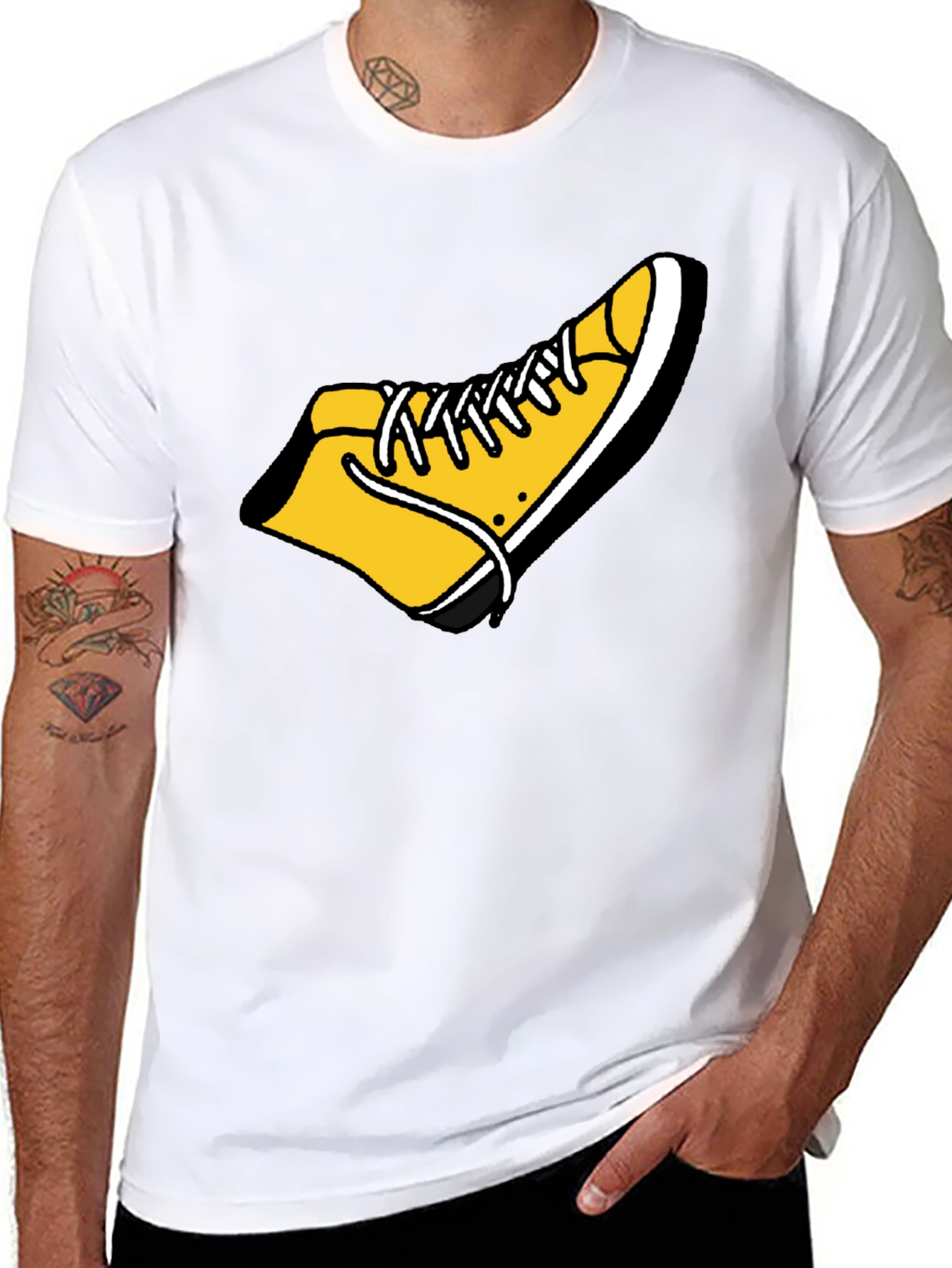 Shoe Graphic Tee - Funky Black Cotton T-Shirt