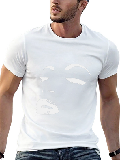 Black Graphic Tee: Womans Face