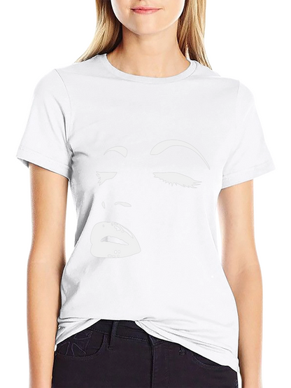 Black Graphic Tee: Womans Face