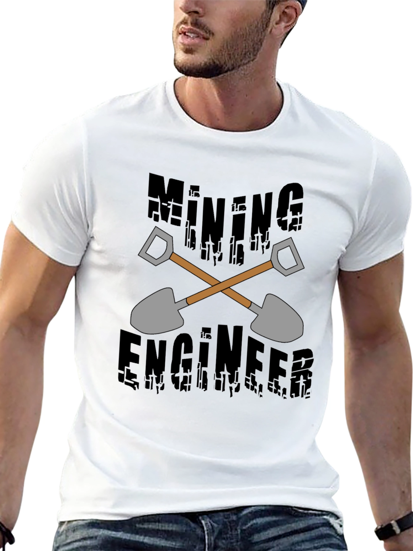 Mining Engineer Graphic T-Shirt - Black Crew Neck