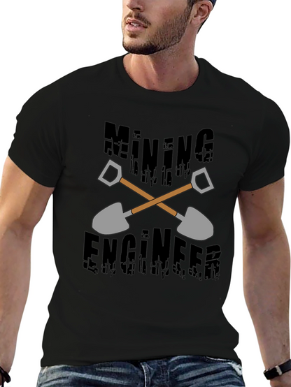 Mining Engineer Graphic T-Shirt - Black Crew Neck