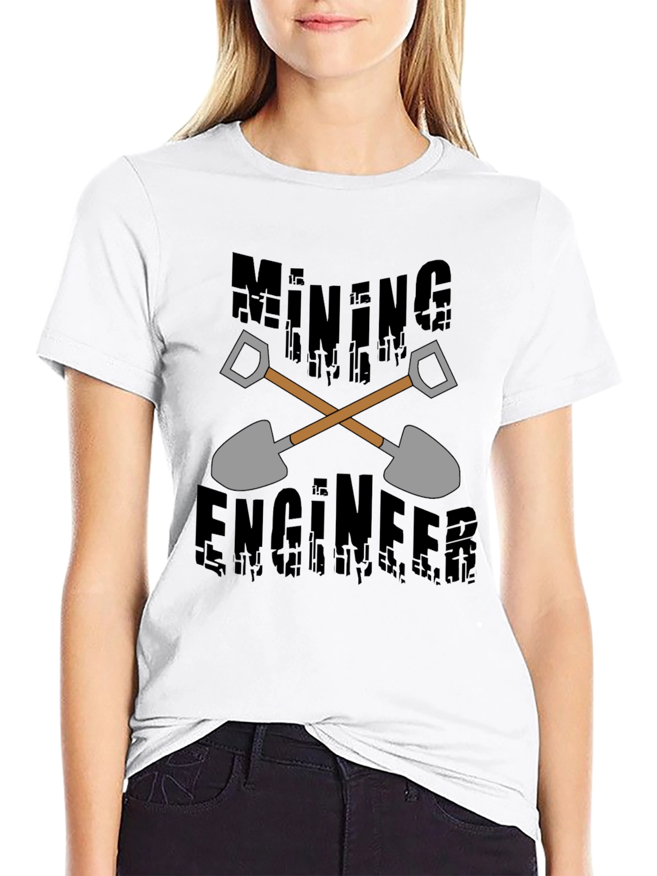 Mining Engineer Graphic T-Shirt - Black Crew Neck