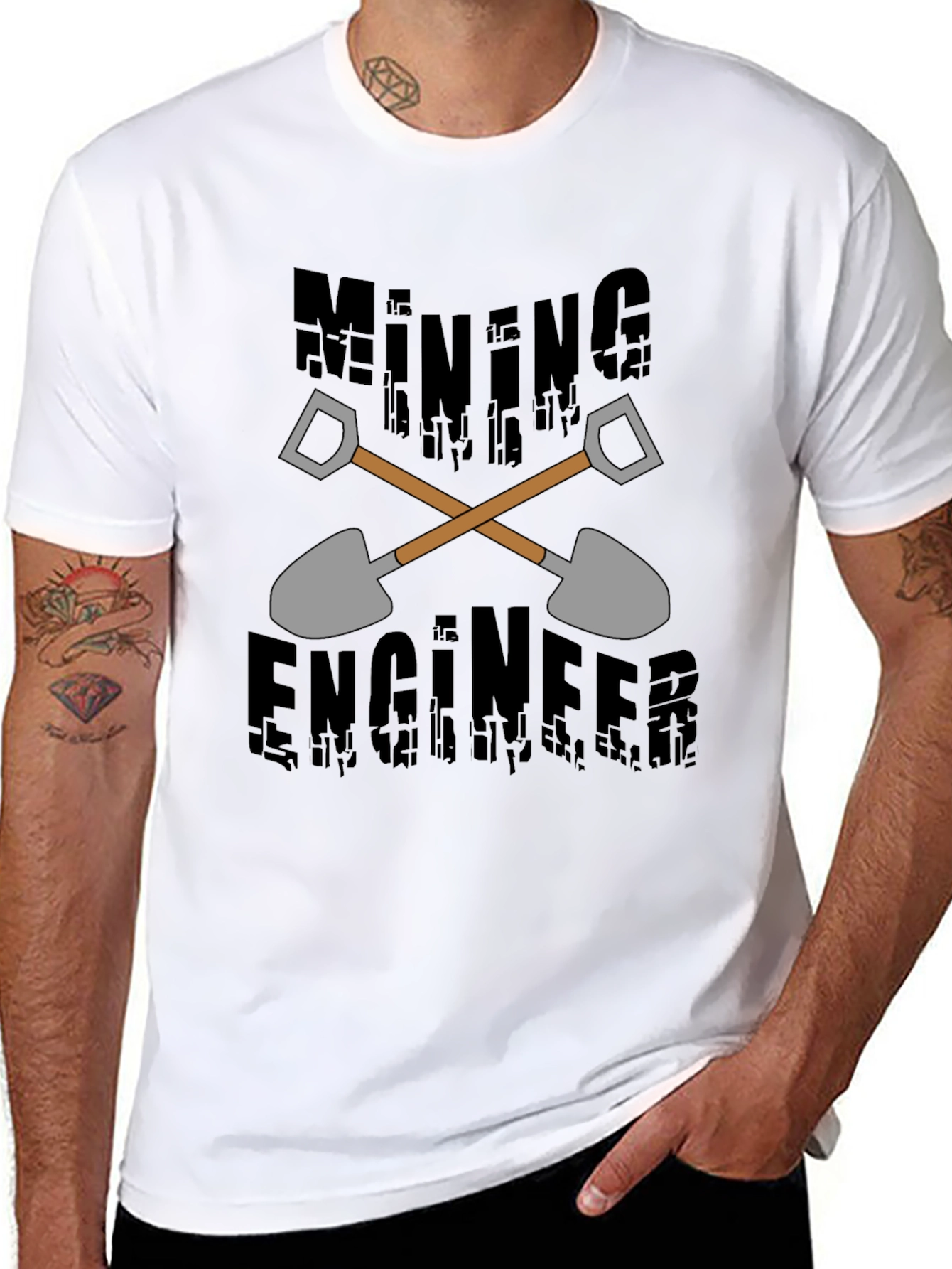 Mining Engineer Graphic T-Shirt - Black Crew Neck