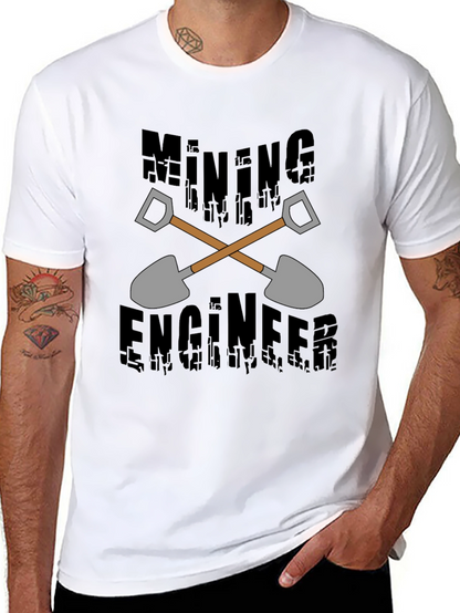 Mining Engineer Graphic T-Shirt - Black Crew Neck