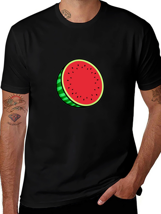 Watermelon Graphic Black Tee - Casual Summer Style
