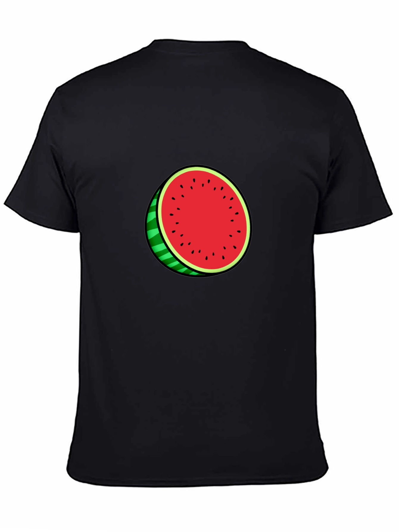 Watermelon Graphic Black Tee - Casual Summer Style