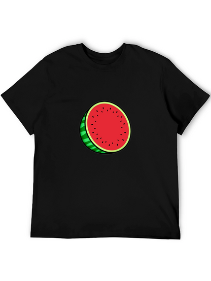 Watermelon Graphic Black Tee - Casual Summer Style