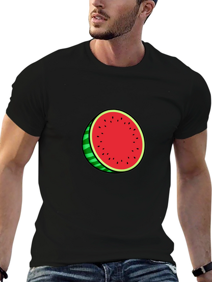 Watermelon Graphic Black Tee - Casual Summer Style