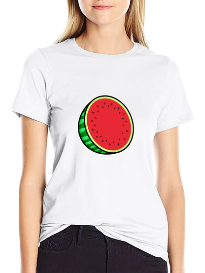 Watermelon Graphic Black Tee - Casual Summer Style