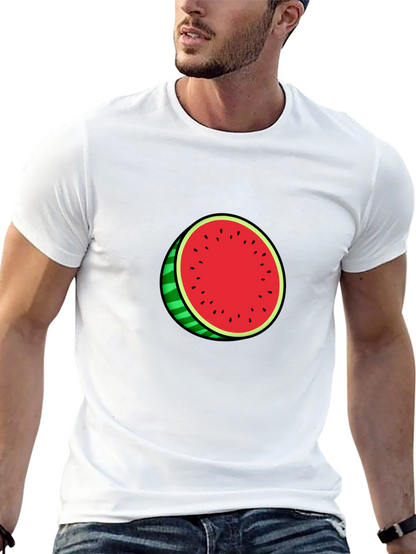 Watermelon Graphic Black Tee - Casual Summer Style
