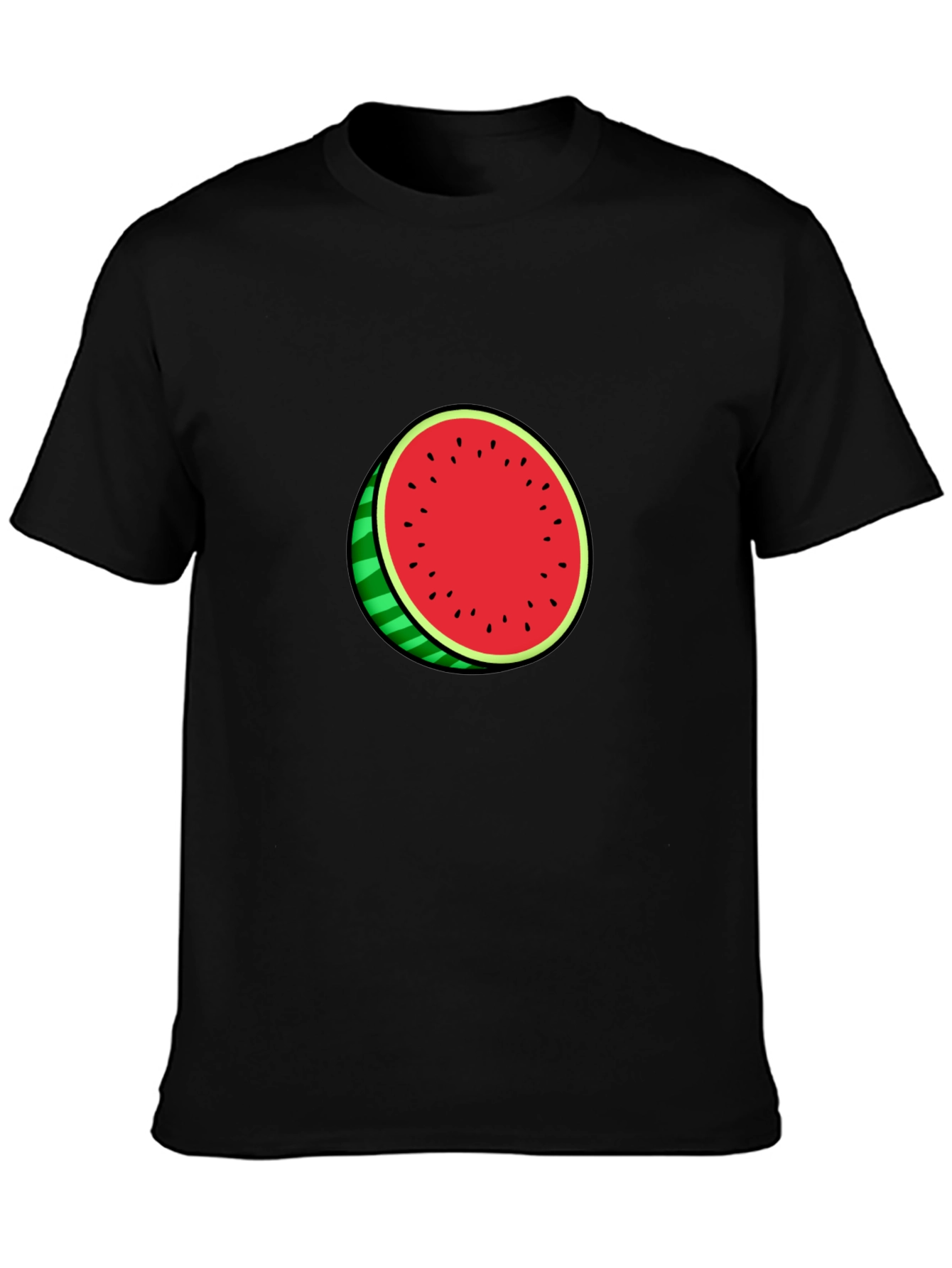 Watermelon Graphic Black Tee - Casual Summer Style
