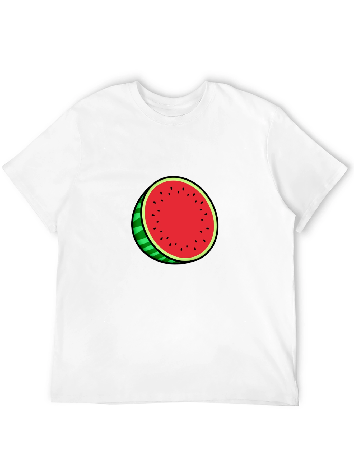Watermelon Graphic Black Tee - Casual Summer Style