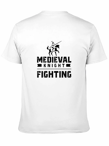 Medieval Knight Fighting Black Graphic Tee
