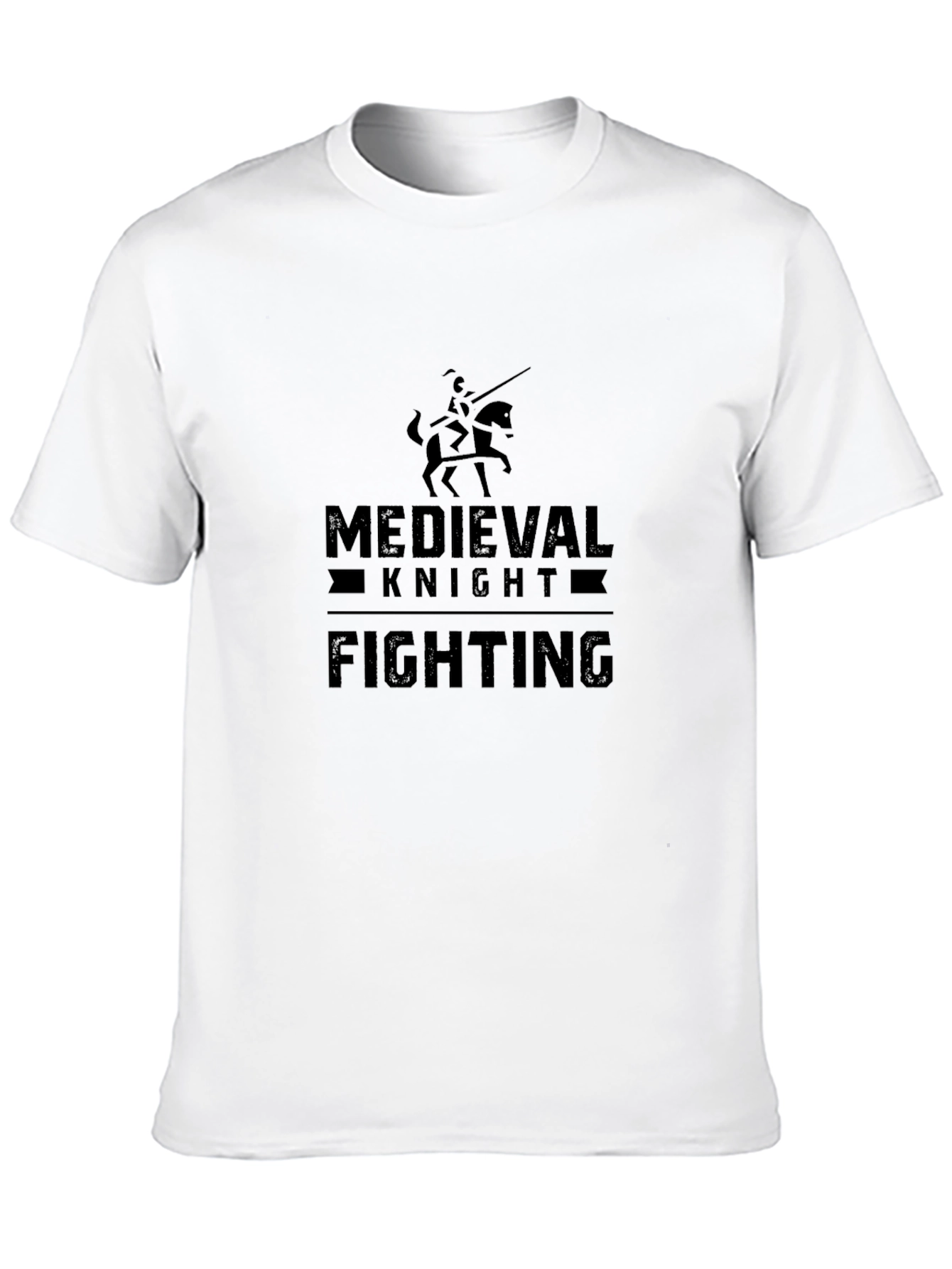 Medieval Knight Fighting Black Graphic Tee