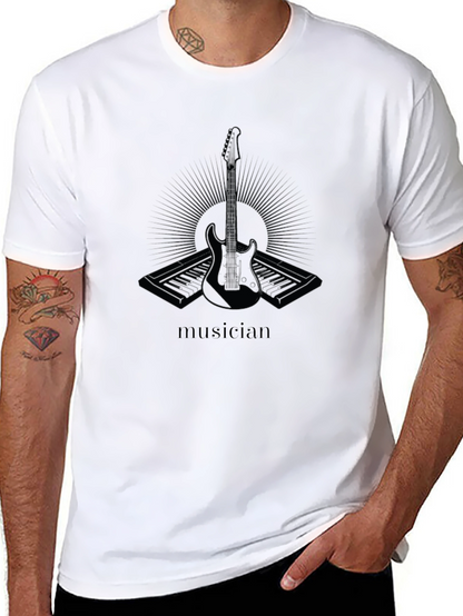 Musician Graphic Print Black T-Shirt