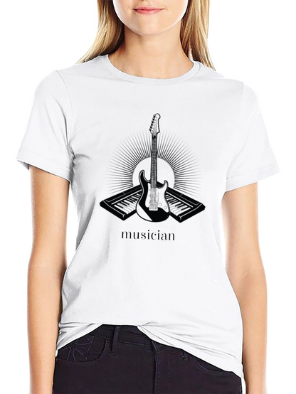 Musician Graphic Print Black T-Shirt