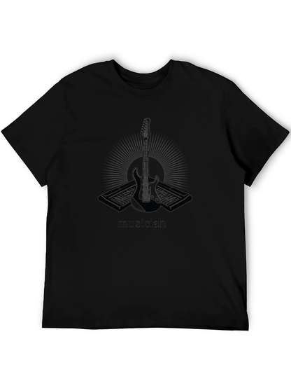 Musician Graphic Print Black T-Shirt