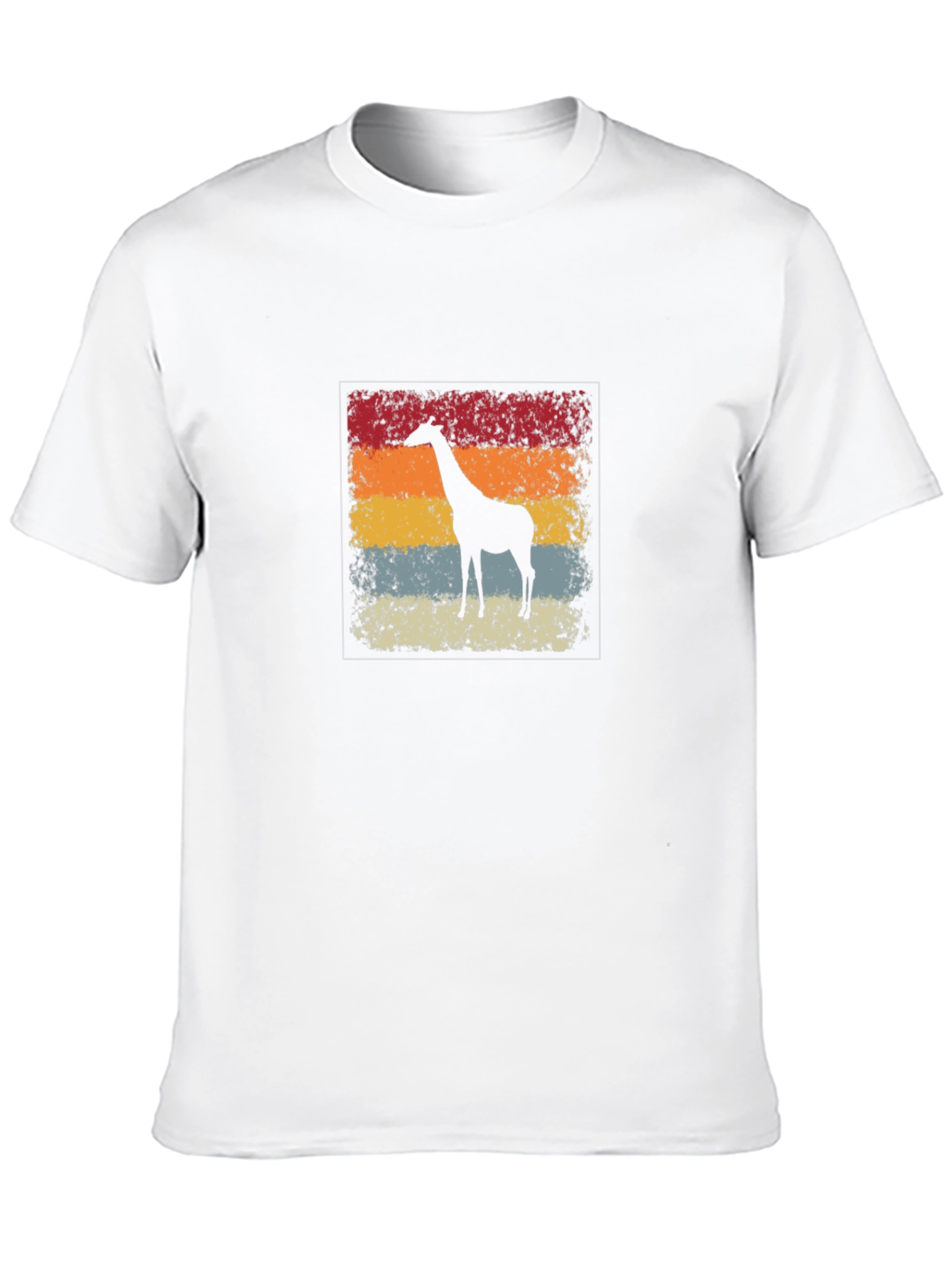 Retro Giraffe Graphic T-Shirt - Black