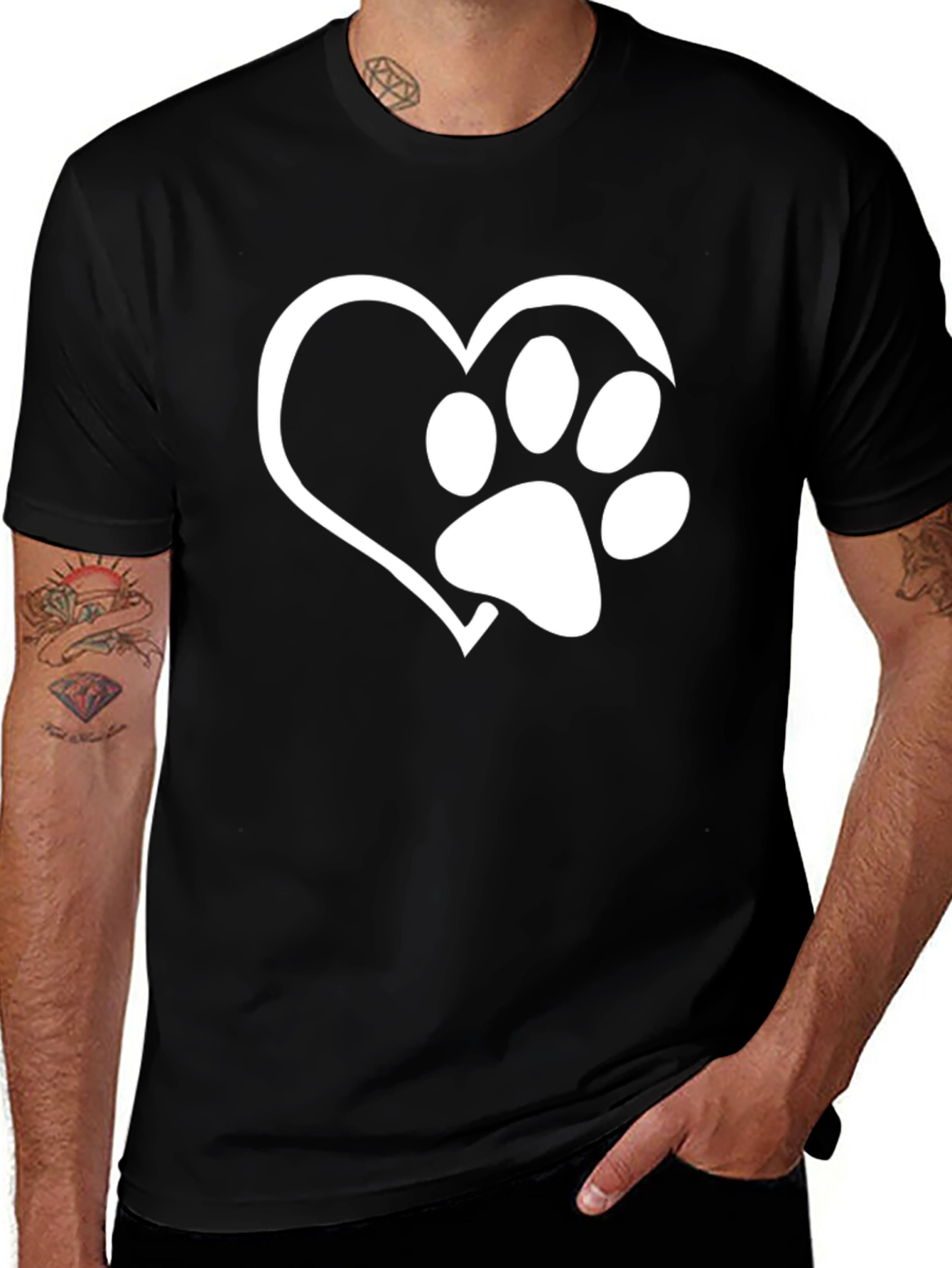 Heart Paw Print T-Shirt - Dog Lover Tee