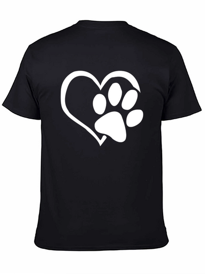 Heart Paw Print T-Shirt - Dog Lover Tee