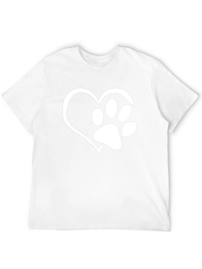 Heart Paw Print T-Shirt - Dog Lover Tee