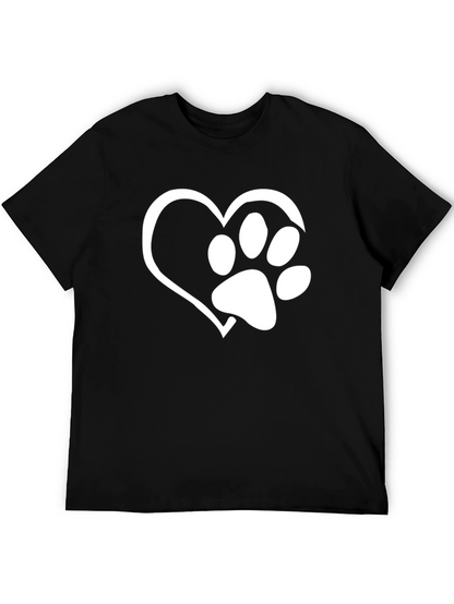 Heart Paw Print T-Shirt - Dog Lover Tee