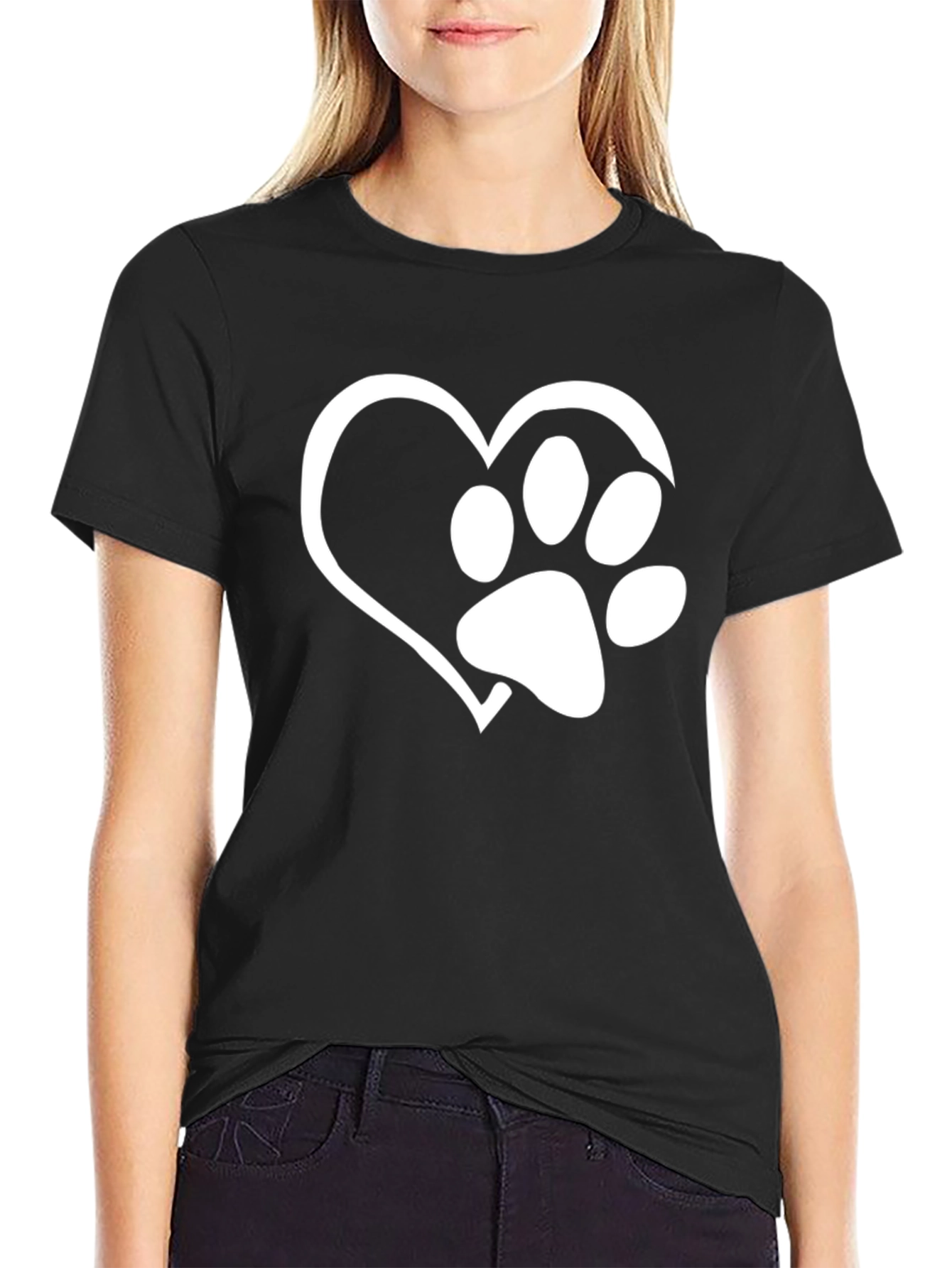 Heart Paw Print T-Shirt - Dog Lover Tee
