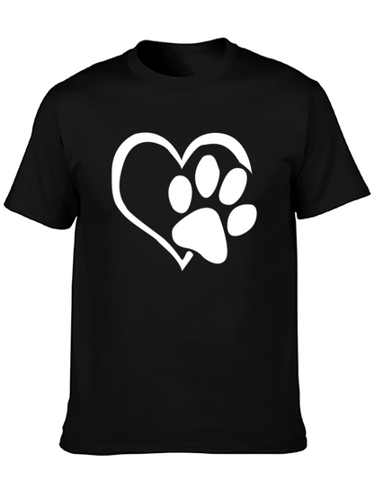 Heart Paw Print T-Shirt - Dog Lover Tee