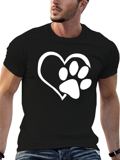 Heart Paw Print T-Shirt - Dog Lover Tee