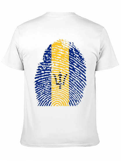 Barbados Flag Fingerprint T-Shirt