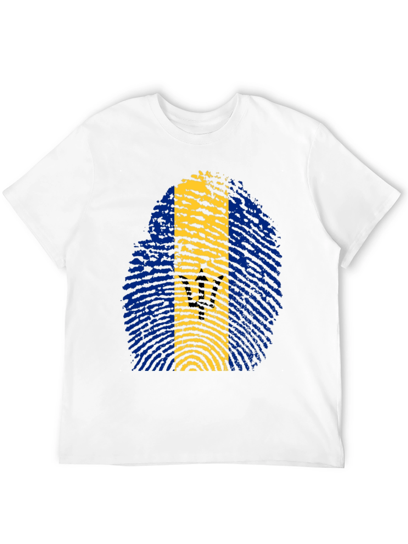Barbados Flag Fingerprint T-Shirt