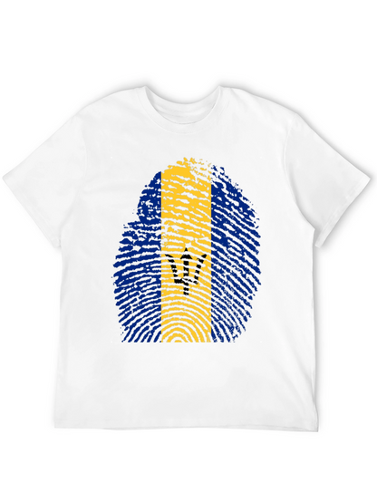 Barbados Flag Fingerprint T-Shirt