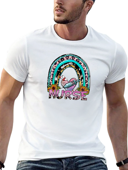 Nurse Rainbow Graphic T-Shirt