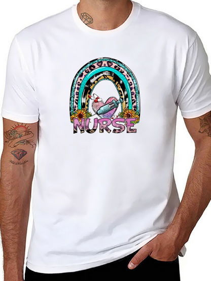Nurse Rainbow Graphic T-Shirt