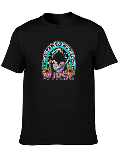 Nurse Rainbow Graphic T-Shirt