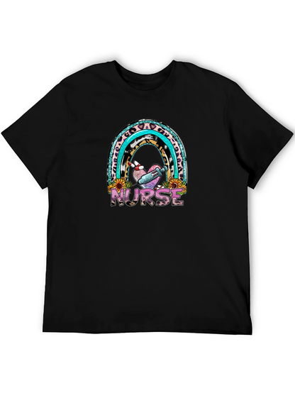 Nurse Rainbow Graphic T-Shirt