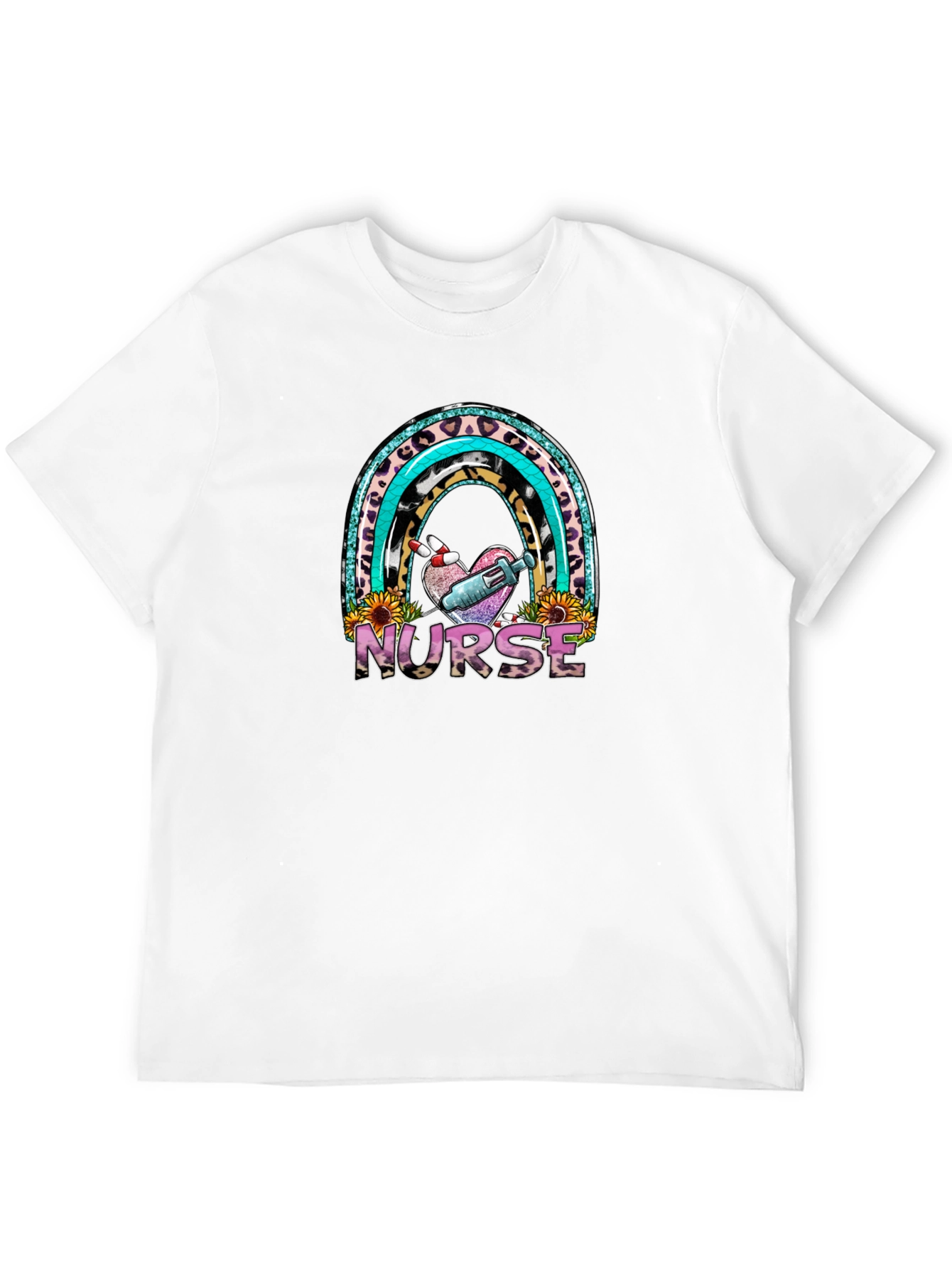 Nurse Rainbow Graphic T-Shirt