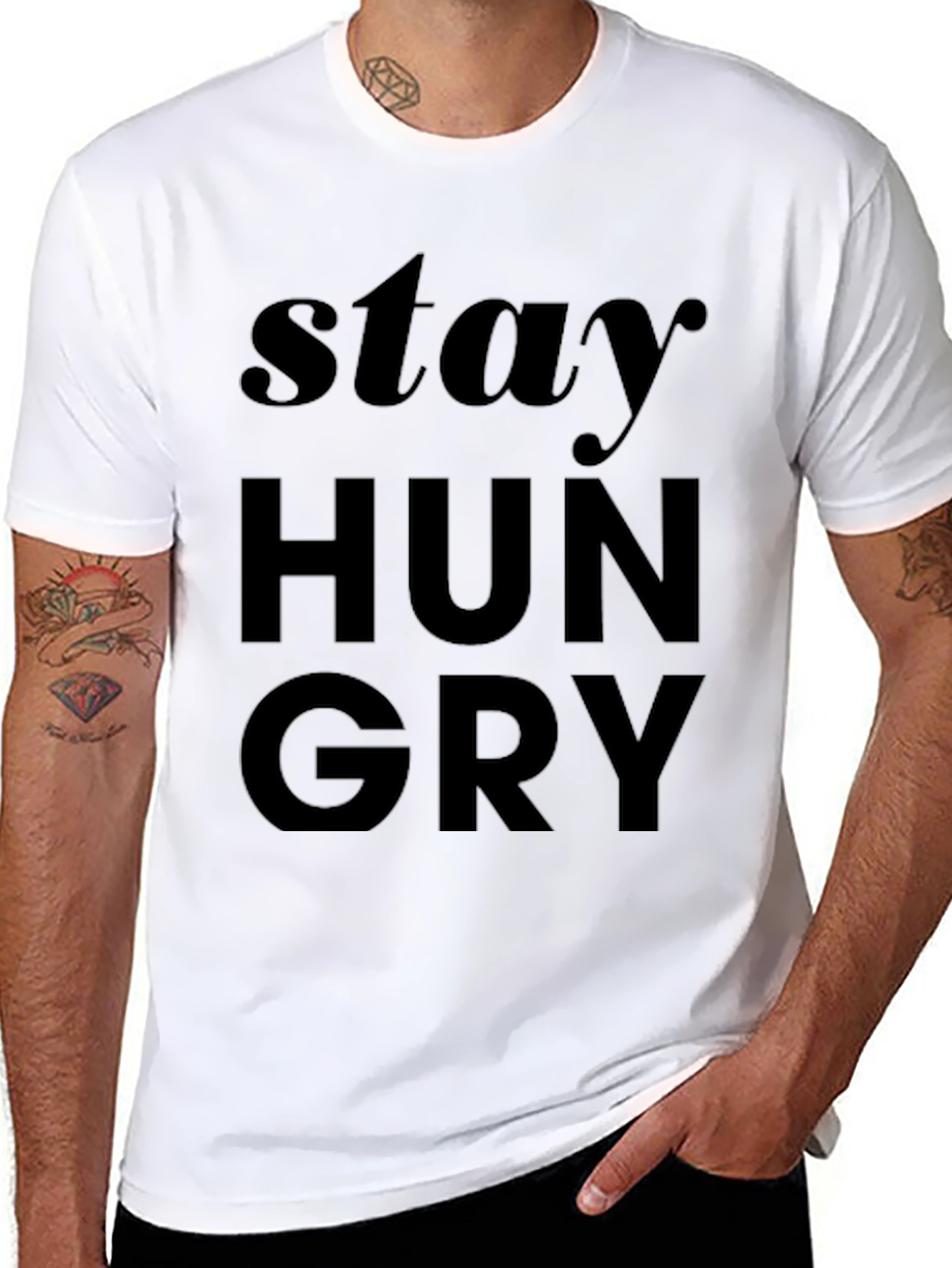 Stay Hungry Graphic Tee - Stylish Mens T-Shirt